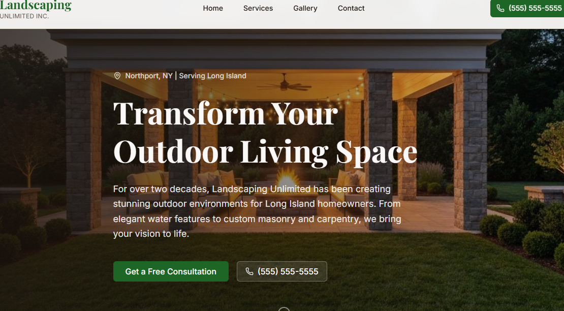 Screenshot of Landscaping & Contracting Site