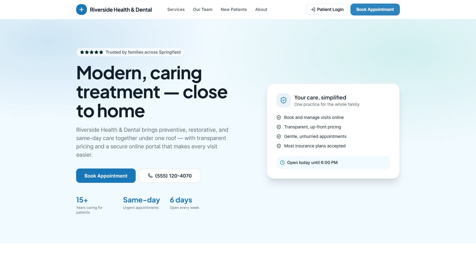 Screenshot of Medical & Dental Practice Site